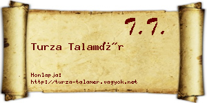 Turza Talamér névjegykártya
